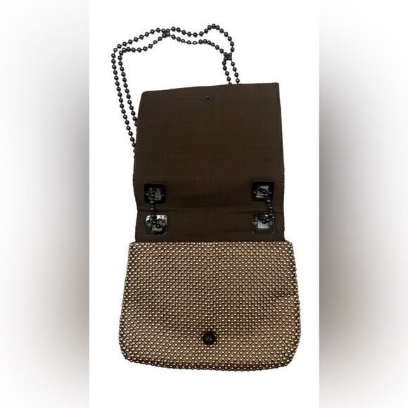 Whiting and Davis Crossbody Shoulder Purse fold beaded - Picture 3 of 7